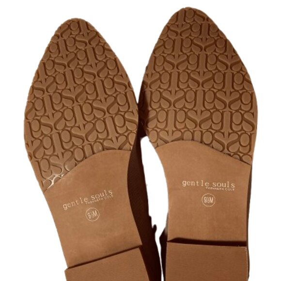 Kenneth Cole Gentle Souls Chelsea Booties NEW Perforated Tan Leather Zipper, 9.5 - Picture 8 of 10